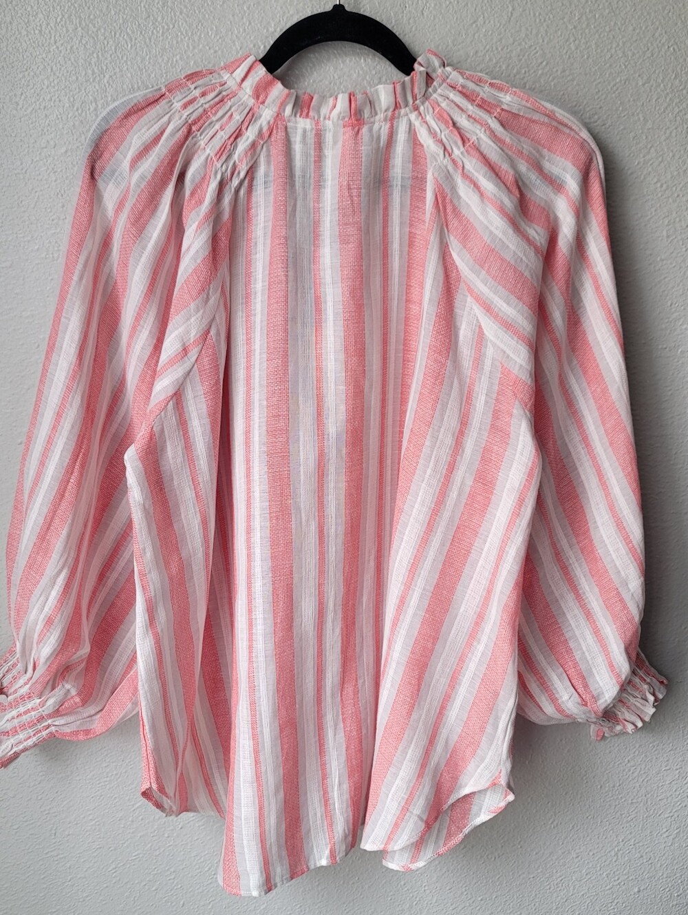 Kivari Hailee Striped Linen Cotton Blend Boho Coastal Blouse Size 12 NWT - Picture 7 of 13